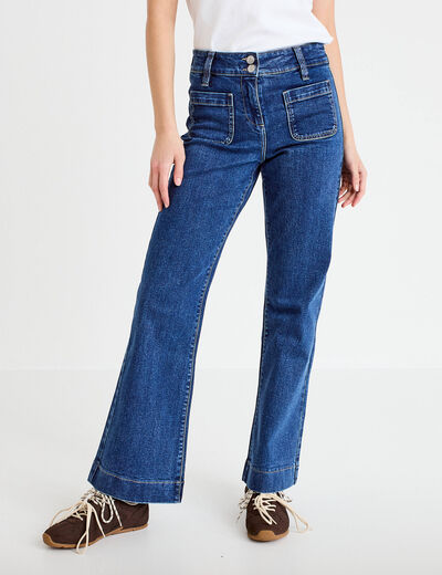 Jean bootcut taille haute denim stone femme