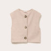 Gilet sans manches effet polaire ecru femme