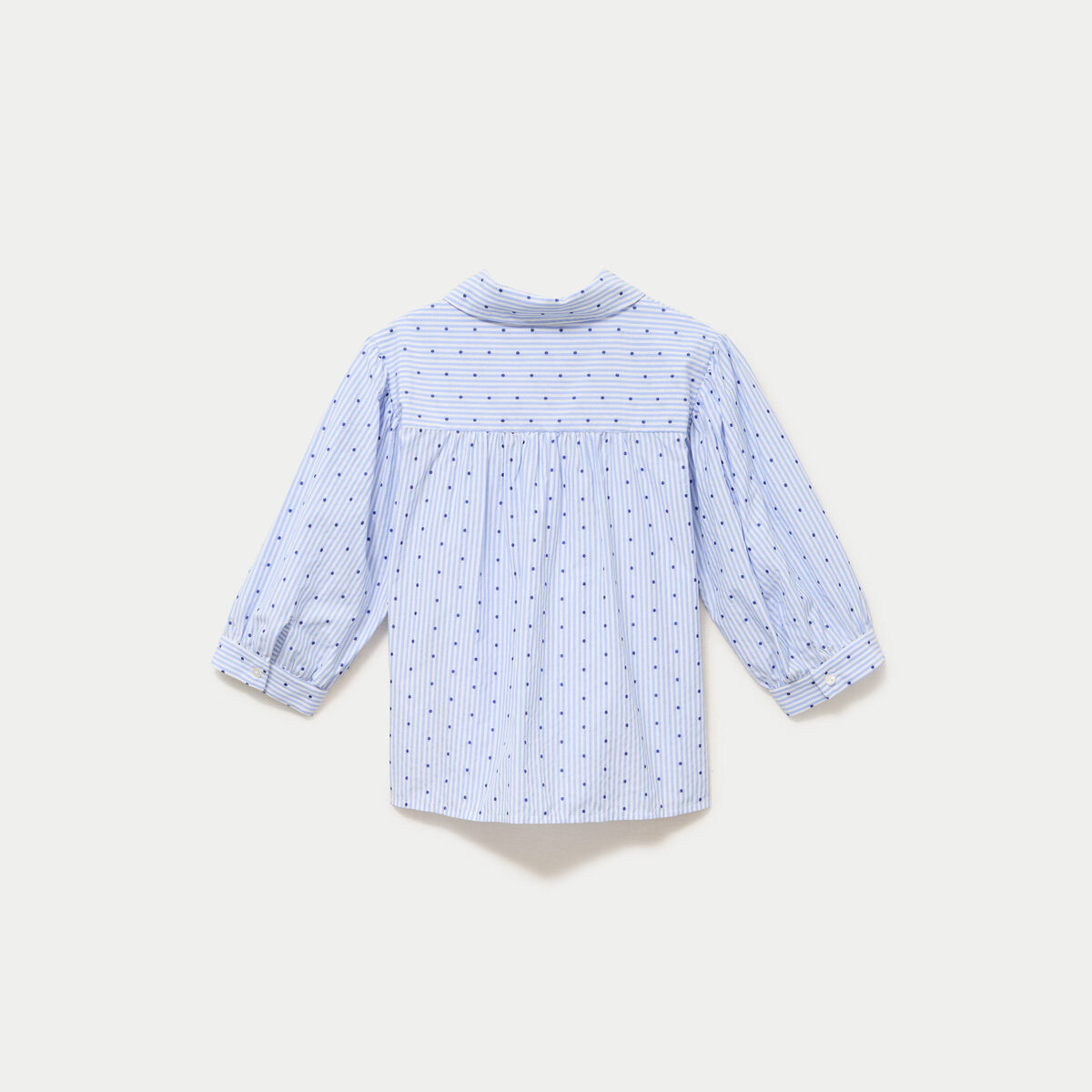 Chemise coupe ample manches 3/4 bleu femme