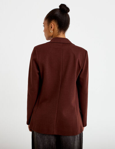 Veste blazer cintr&eacute;e marron femme