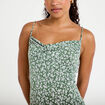 Robe longue ajust&eacute;e vert femme