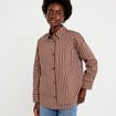 Chemise oversize manches longues marron femme
