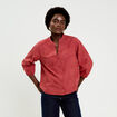 Blouse brod&eacute;e col mao manches 3/4 vieux rose femme