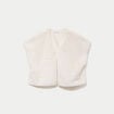 Kimono sans manches fausse fourrure ecru femme