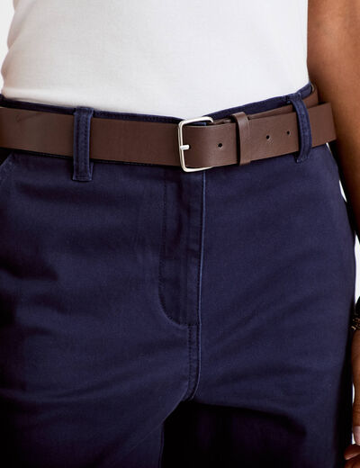 Pantalon chino avec ceinture amovible bleu marine femme