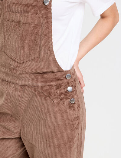Salopette en velours taupe femme