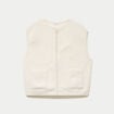 Gilet sans manches bouclette ecru femme