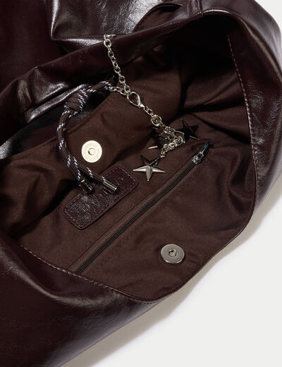 Sac avec pendentif charms bordeaux femme