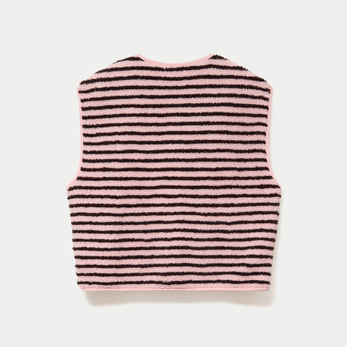 Gilet sans manches effet bouclette rose clair femme