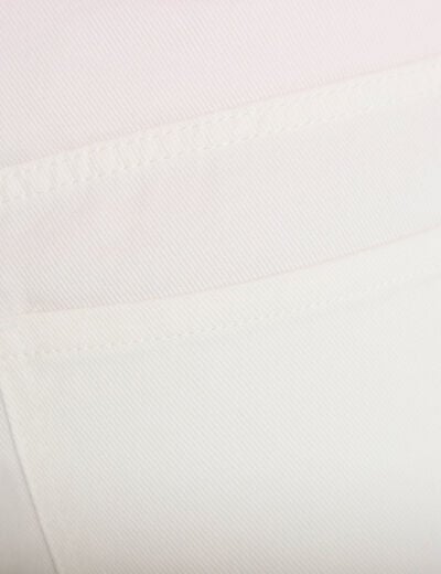 Jean barrel cropped taille standard denim blanc femme