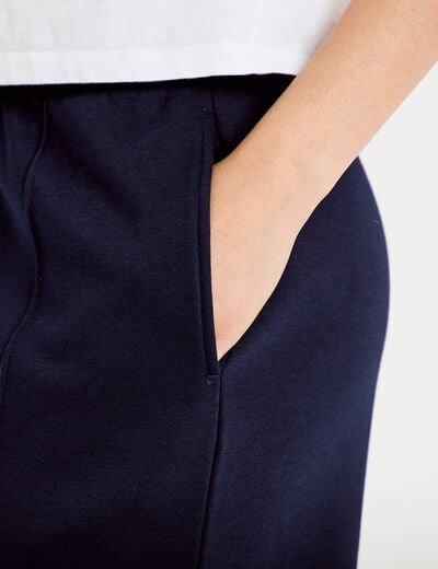 Pantalon large style jogging bleu marine femme