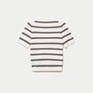 Pull ajust&eacute; court manches courtes blanc femme