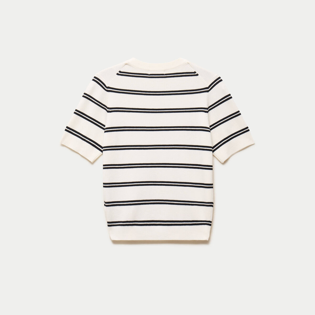 Pull ajust&eacute; court manches courtes blanc femme