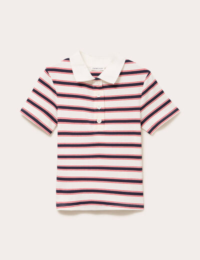 T-shirt c&ocirc;tel&eacute; col polo rouge femme