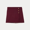 Jupe-short trap&egrave;ze en maille bordeaux femme