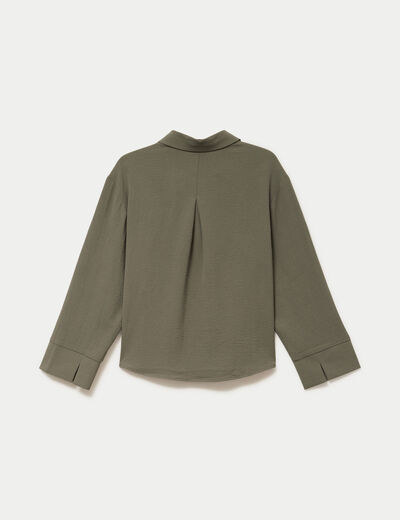 Blouse manches longues vert kaki femme