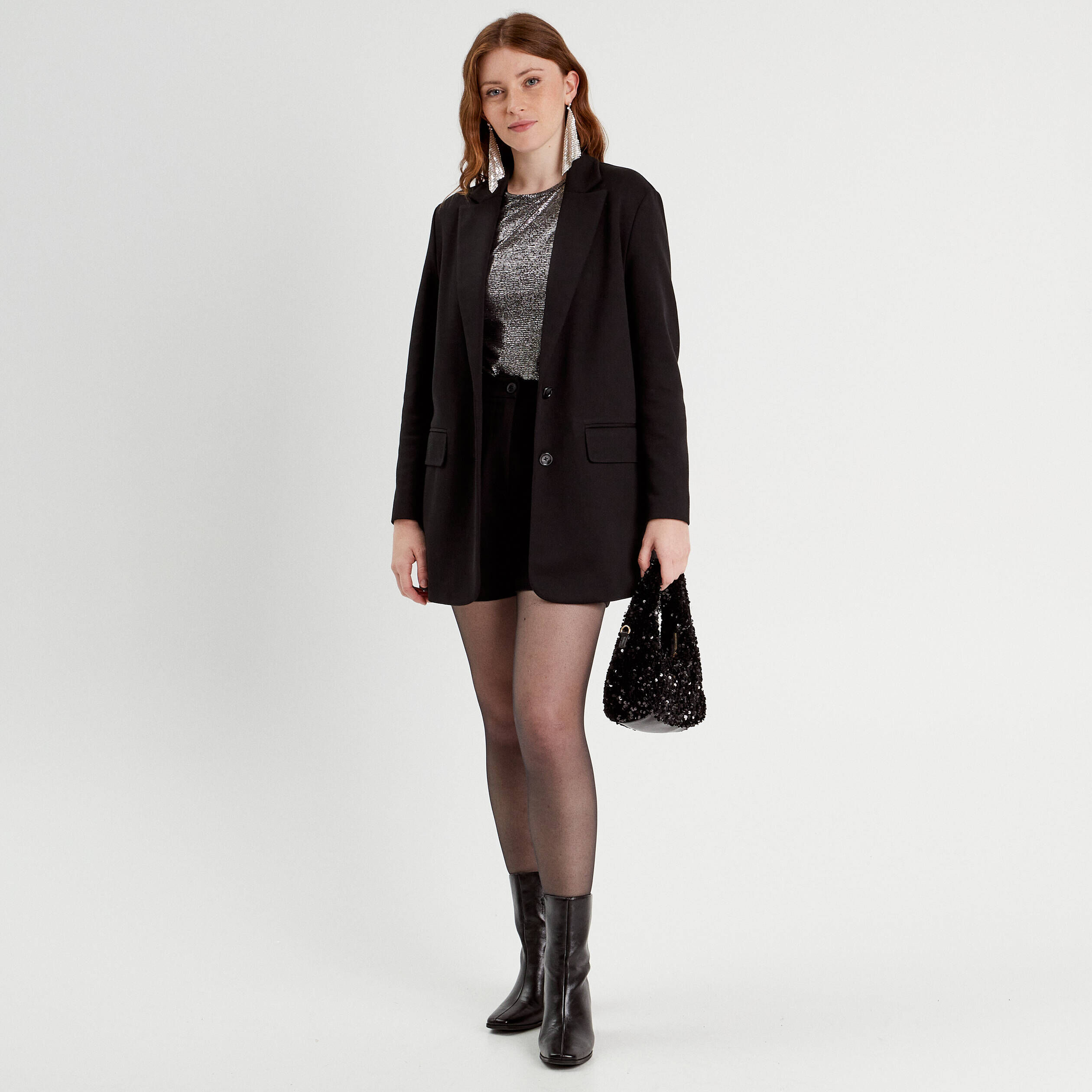 Blazer Tailleur Cache Cache Taille S Noir - Neuve Sans étiquettes, Coupe Superbe, Tissu Souple