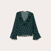 Blouse col V vert fonc&eacute; femme