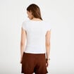 T-shirt ajust&eacute; manches courtes blanc femme
