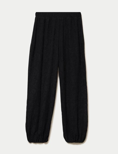 Pantalon bouffant taille standard noir femme