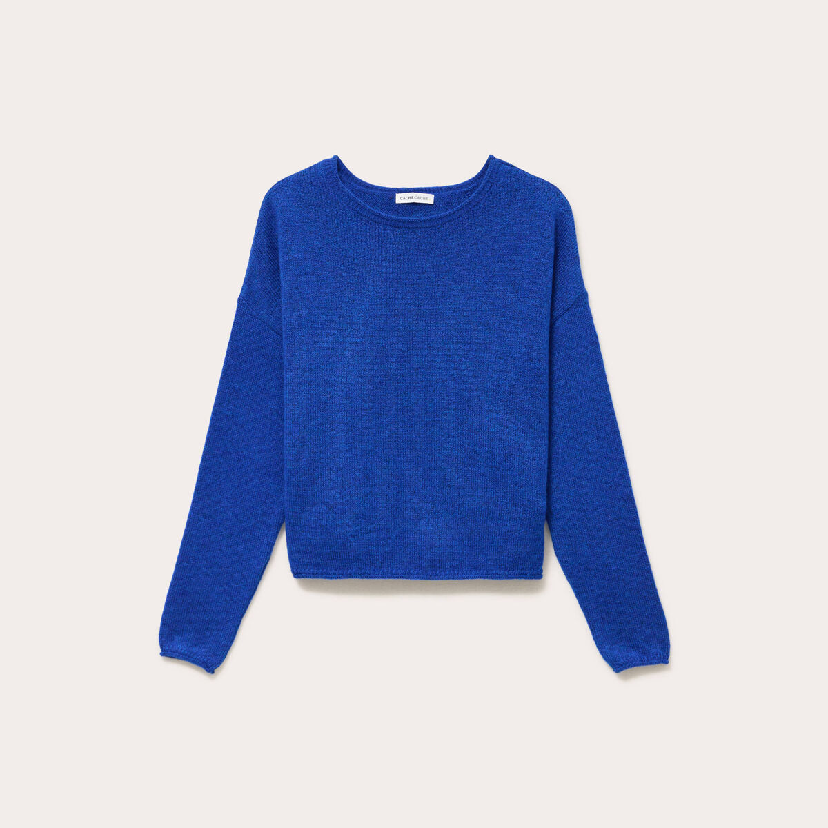 Pull manches longues bleu electrique femme