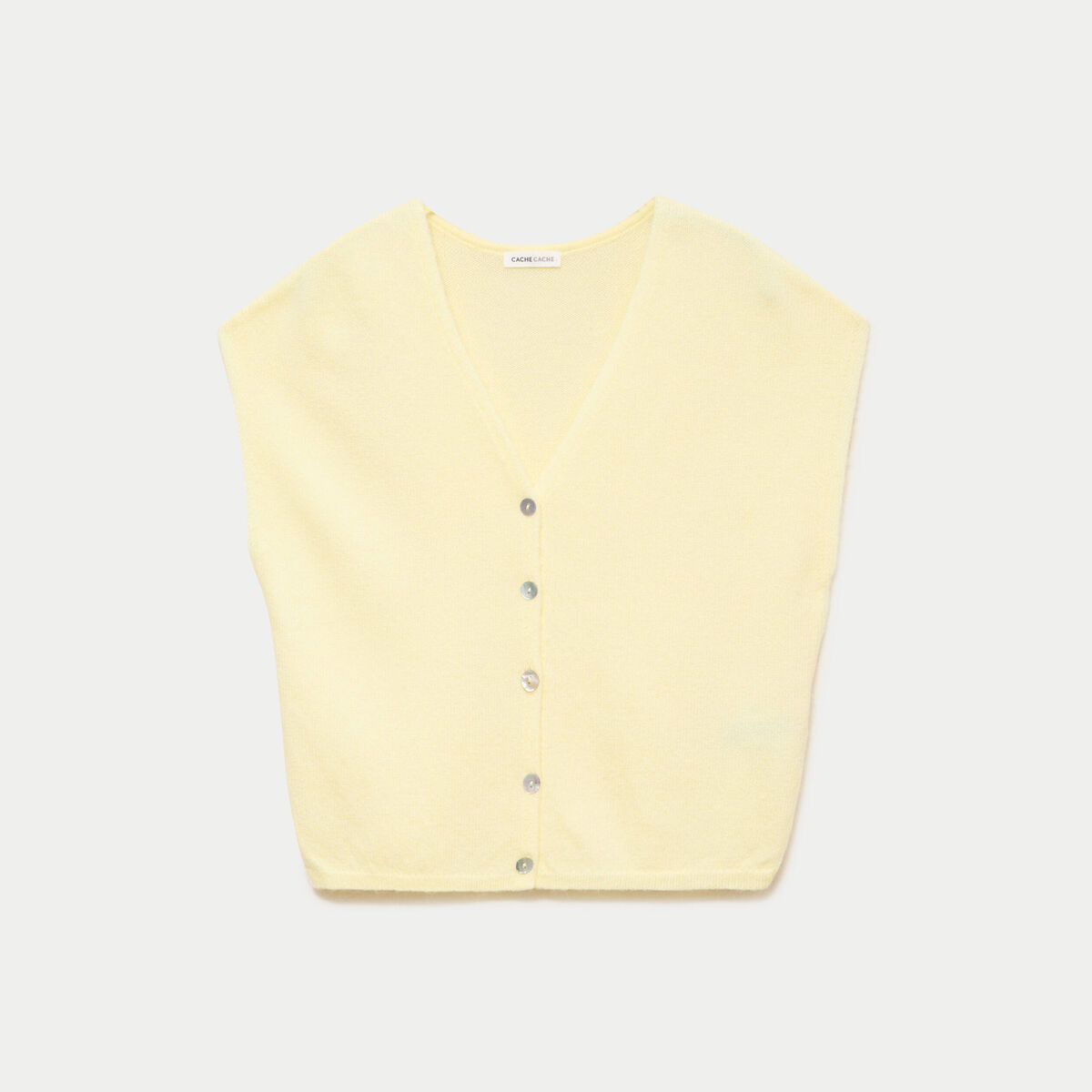 Gilet sans manches jaune clair femme