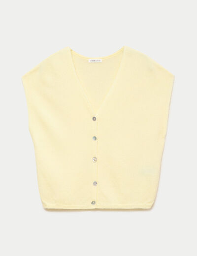Gilet sans manches jaune clair femme