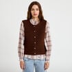 Gilet sans manches marron fonc&eacute; femme