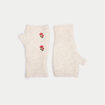 Mitaines avec broderie ecru femme