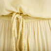 Robe longue &eacute;vas&eacute;e col v bretelles jaune clair femme