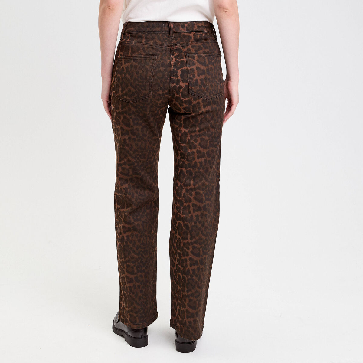 Pantalon droit marron femme
