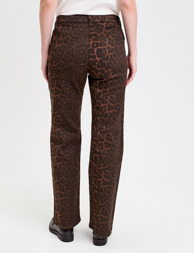 Pantalon droit marron femme