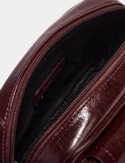 Sac aspect daim bordeaux femme