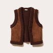 Veste sans manches marron fonc&eacute; femme