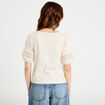 T-shirt col rond manches courtes ecru femme