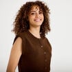 Gilet sans manches marron fonc&eacute; femme