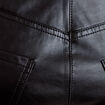 Pantalon barrel taille haute similicuir noir femme