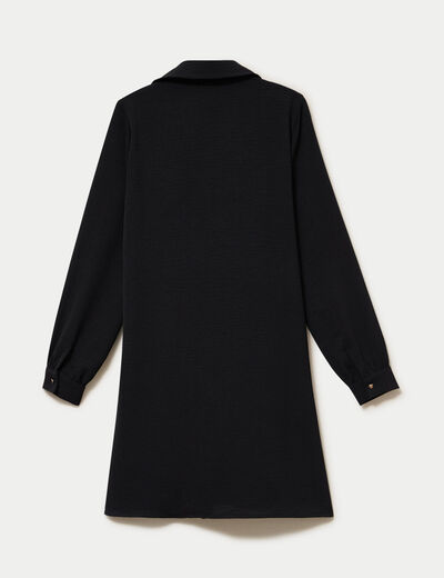 Robe courte &eacute;vas&eacute;e boutons coeur noir femme