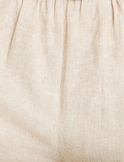 Short avec ceinture amovible beige femme