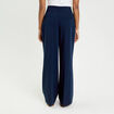 Pantalon large &agrave; pinces bleu marine femme