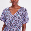 Robe &eacute;vas&eacute;e col en V parme femme