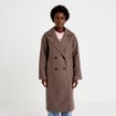 Manteau oversize manches longues taupe femme