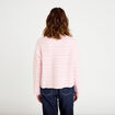 Polo manches longues col chemise rose poudr&eacute;e femme