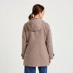 manteau ajust&eacute; 3/4 &agrave; capuche taupe femme