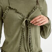 T-shirt 2-en-1 vert kaki femme