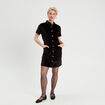 Robe cintr&eacute;e boutonn&eacute;e velours noir femme
