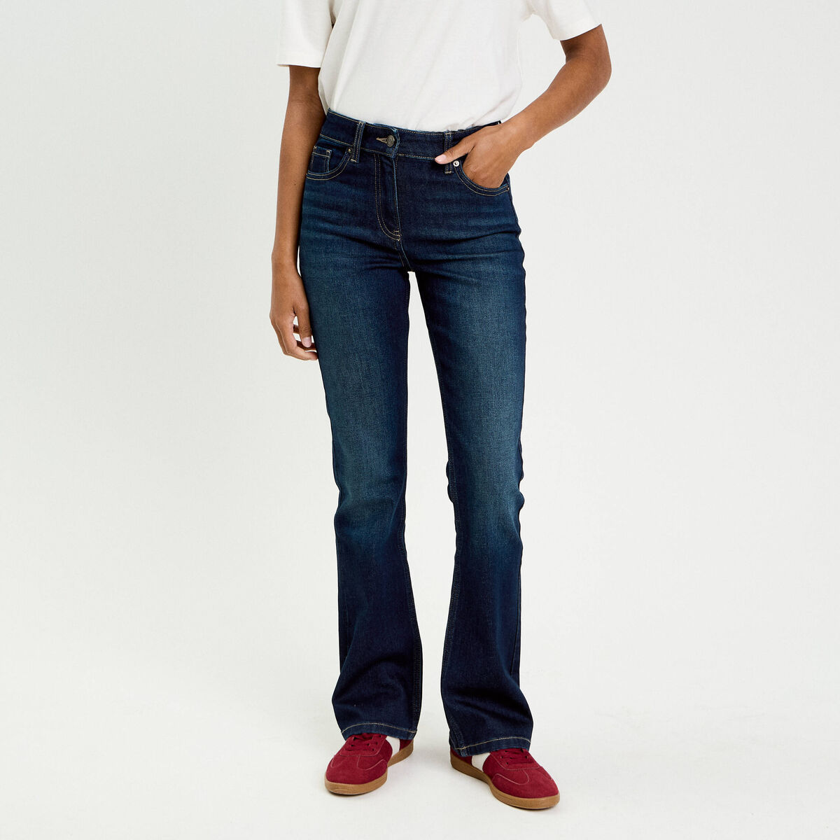 Jeans flare denim stone femme
