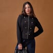 Veste ajust&eacute;e manches longues noir femme