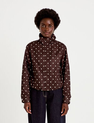 Veste oversize manches longues marron chocolat femme