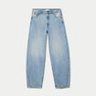 Jean coupe large denim triple stone femme